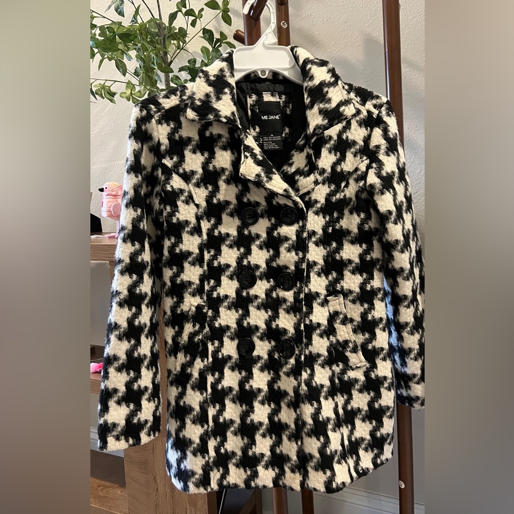 Me Jane Women's Houndstooth Pea Coat